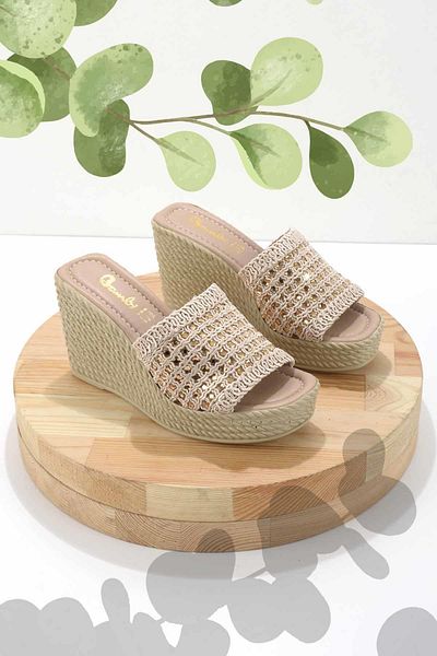 Bambi Nude Knitted Women's Slippers K04566771216