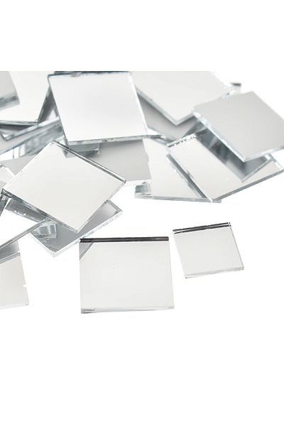 OEM Set oglinzi pătrate cu design - Oglinzi decorative acrilice argintii MyStyle Luxury Home 100 bucăți/set