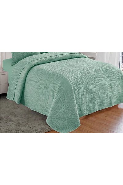 CHIRASO CHIRASO 3-Piece Duvet Cover Set, 230x250 cm, Satin Cotton, Embossed Pattern, UNI, light green