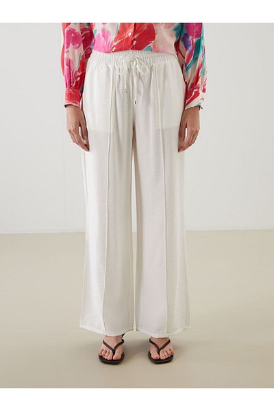 LC Waikiki New Season Elastic Waist Wide Leg Women's Trousers - S5Ld78Z8