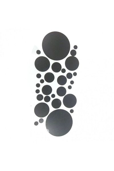 OEM Set de oglinzi rotunde 3D cu design negru - Oglinzi decorative acrilice de lux pentru casă, 26 buc/set