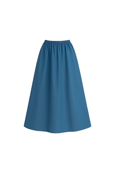 VAGGON Women's Indigo Double Pocket Elastic Waist Maxi Skirt V00012-A