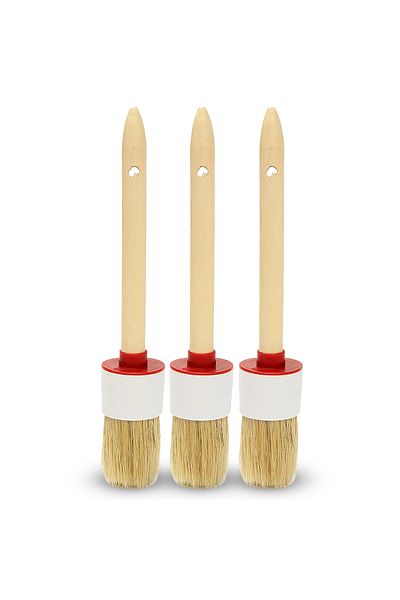 Generic 3PCS Car Detailing Brush Set – Natural Bristles Cleaning Tool for Dashboard, Vents, Trim