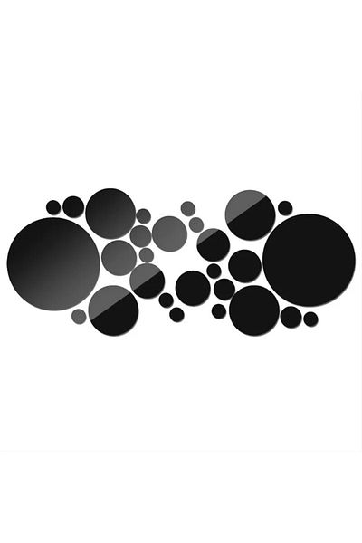 OEM Set de 31 de oglinzi acrilice din PVC, autoadezive pentru decorarea pereților, sfere negre