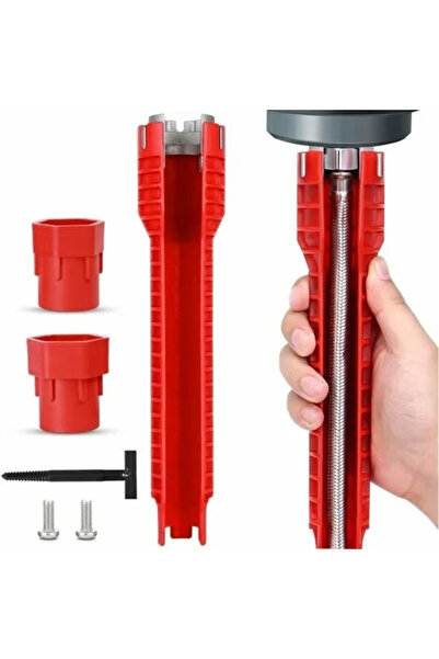 OEM Πολυλειτουργικό κλειδί υδραυλικών, πλαστικό/αλουμίνιο, κόκκινο/ασημί