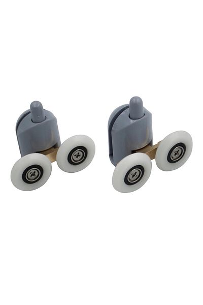 OEM Set of 2 Durasan shower cabin rollers, Plastic/Stainless Steel, 4x6x3.5cm, Grey