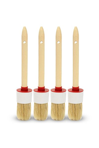 Generic 4PCS Car Detailing Brush Set – Natural Bristle Cleaning Tools for Interior & Exterior