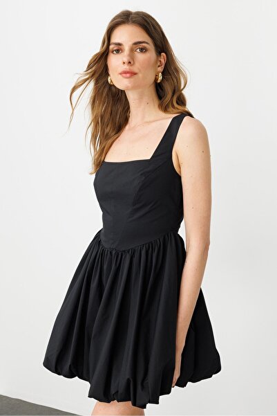 pieces of melon Siyah Pamuklu, Kare Yakalı Korse Detaylı, Askılı Mini Balon E...