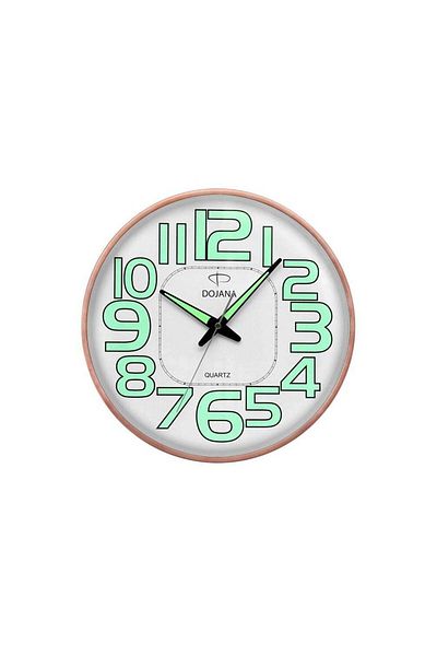 dojana Analog Metal Wall Clock Rose Gold White