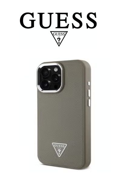 Guess Original GUESS iPhone 16 Pro Max Case - Premium Leather & Silicone Wireless Charging Case with Stylish French Design
