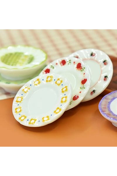 LavinTheMavi Miniature Toy Mini Plate Set - Assorted 5 Pieces