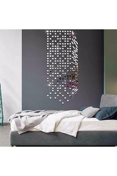 OEM Set oglinzi pătrate cu design 4/4 cm - acrilice decorative argintii 1000 buc/set