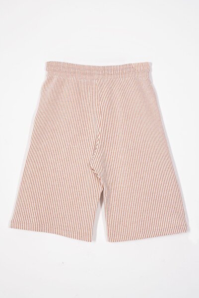 zepkids Αγόρι σορτς με ελαστική μέση με λεπτομέρεια τσέπης ριγέ βιζόν