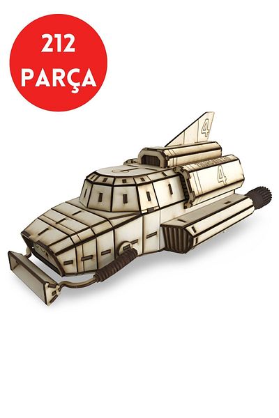 ALGWOOD Thunderbird 4 Wooden Underwater Vehicle Model - Wooden Submarine Model - 212 Piece DIY Set