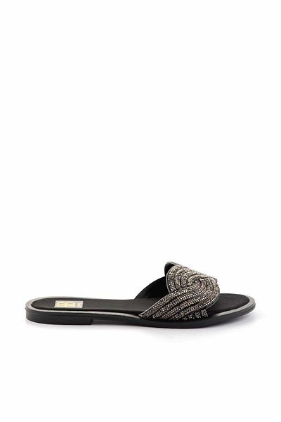 Bambi Matte Black Platinum Women's Slippers K04379011838