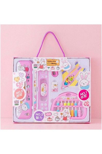 huitich Pink Cute Little Bunny Stationery Kit for Kids
