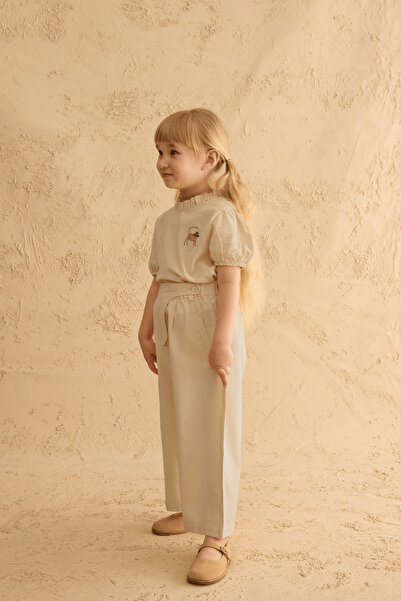Fahhar Kids Geniş Patlı Baggy Pantolon Naturel