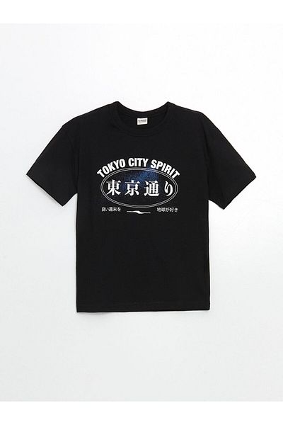 LC Waikiki Tricou pentru băiat cu imprimeu Tokyo cu gât crew de sezon nou - S5BK04Z4