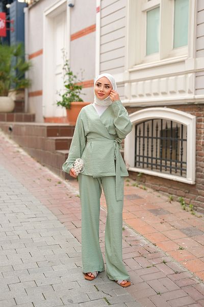 LOCCO Women's Seersucker Suit Green