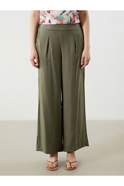 LC Waikiki New Season Women's Textured Trousers with Elastic Waist - S5Kr69Z8