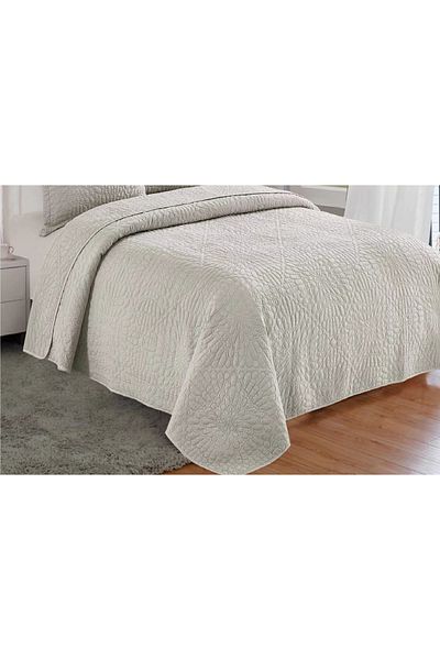 CHIRASO CHIRASO 3-Piece Duvet Cover Set, 230x250 cm, Satin Cotton, Embossed Pattern, UNI, light gray