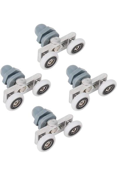 OEM Set of 4 rollers for sliding shower door, Glass, 23mm, Grey/White