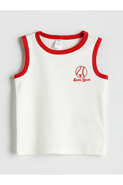 LC Waikiki Lcw Crew Neck Embroidered Girls' Singlet 2-Piece Fashion