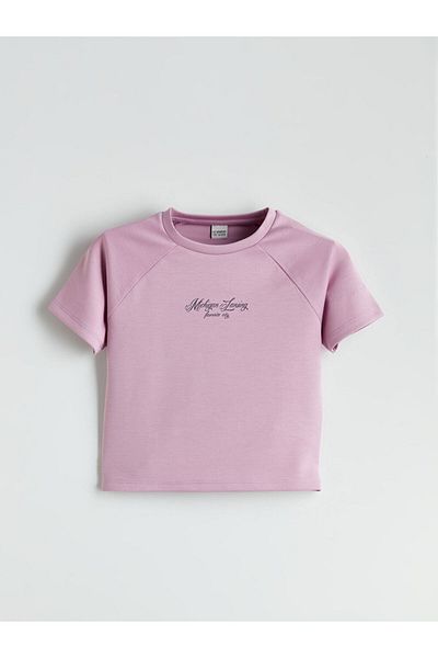 LC Waikiki Tricou Crop pentru fete cu gât crew pentru sezon nou - S5PE05Z4