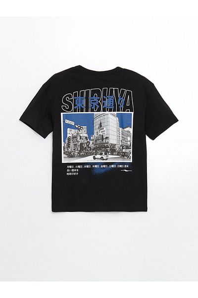 LC Waikiki Tricou pentru băiat cu imprimeu Tokyo cu gât crew de sezon nou - S5BK04Z4