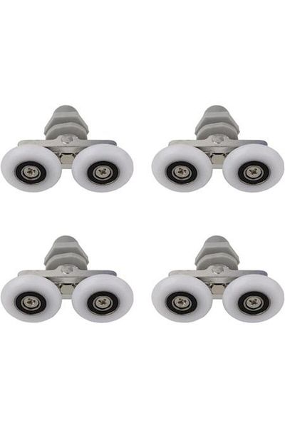 OEM Set of 4 shower cabin rollers, ABS/Aluminum, 23 mm, White/Grey