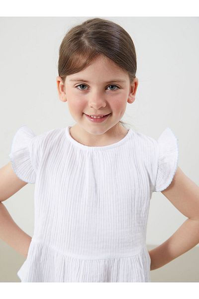 LC Waikiki New Season Muslin Girls Blouse and Trousers 2-Piece Set - S5Dh45Z1