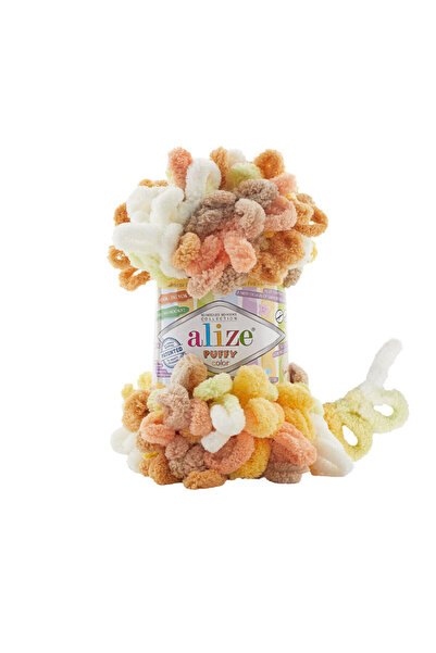 Alize Pachet de 5 fire de tricotat de culoare Puffy – fire colorate care pot ...