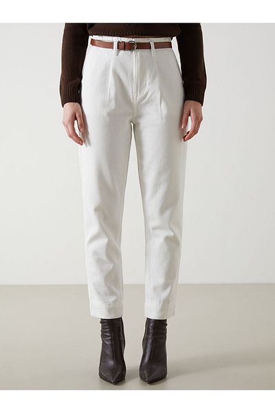 LC Waikiki New Season Mom Fit Women's Jean Trousers with Belt - S54067Z8
