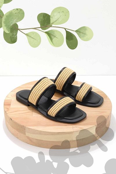 Bambi Beige Black Women's Slippers K04862500228