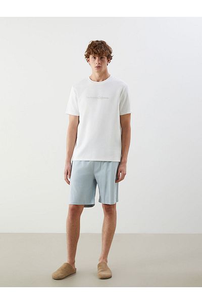 LC Waikiki New Season Crew Neck εμπριμέ χτενισμένο βαμβακερό ανδρικό Tisort - S5IM12Z8