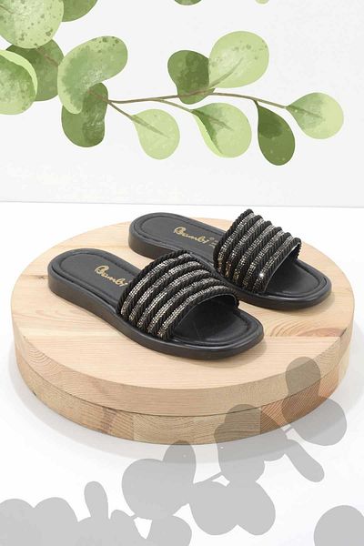 Bambi Black Women's Slippers K04956750416
