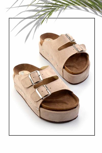 Bambi Γυναικείες Παντόφλες Μπεζ K04192171502