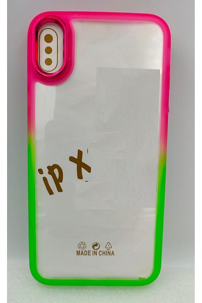 Generic Clear Soft Case Compatible with iPhone X with Gradient Color Contrast Edge Style