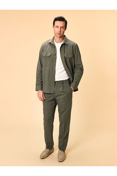 LC Waikiki Rmz Gi̇yi̇m Farkiyla Standardfit Linen Blend Men's Pleated Chino P...