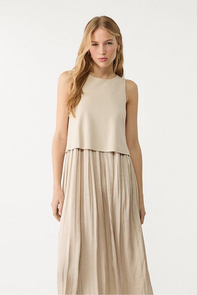 Stradivarius Pleated midi dress
