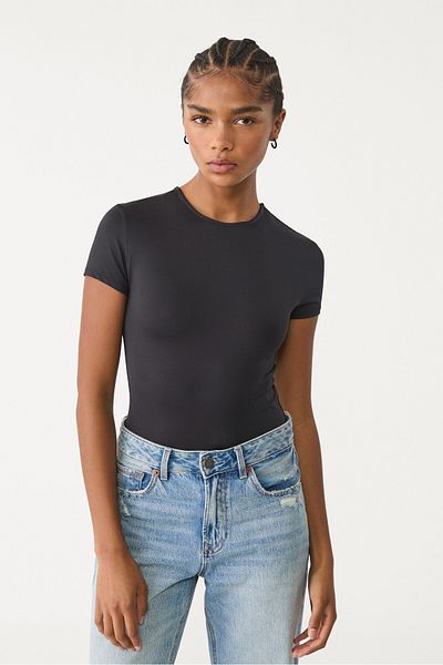 Stradivarius Short sleeve polyamide bodysuit