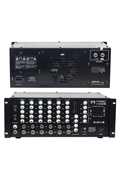 MagicVoice MV-300EF-TR 300 Watt 6 Mikrofon Girişli USB-Bluetooth Destekli Tra...