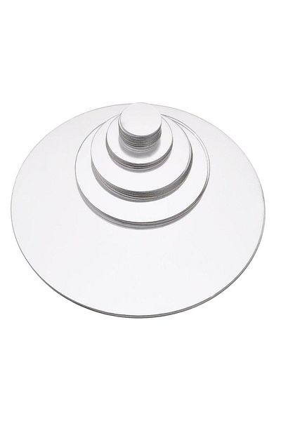 OEM Set de 31 de oglinzi acrilice autoadezive, model cu buline, 5 dimensiuni, argintii