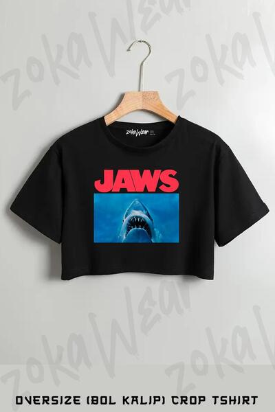ZOKAWEAR Jaws Classic εμπριμέ Oversize Crop T-Shirt