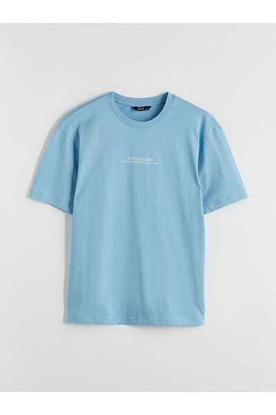 LC Waikiki Tricou pentru bărbați din bumbac pieptănat imprimat cu gât crew de sezon nou - S5NY40Z8