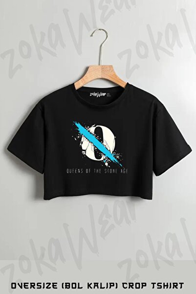 ZOKAWEAR Μπλουζάκι Queens Of The Stone Age με στάμπα Oversize Crop
