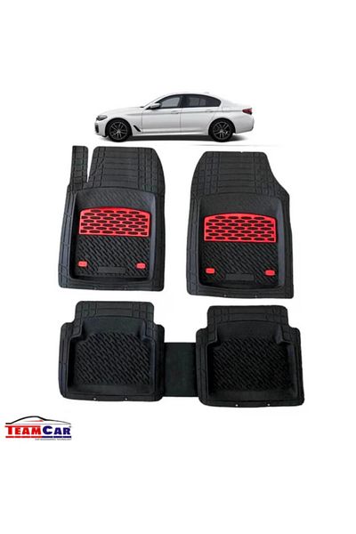 TEAMCAR ® Car Mats Tray Type Compatible Bmw 5 Series G30 Sedan (2017–2023), Red