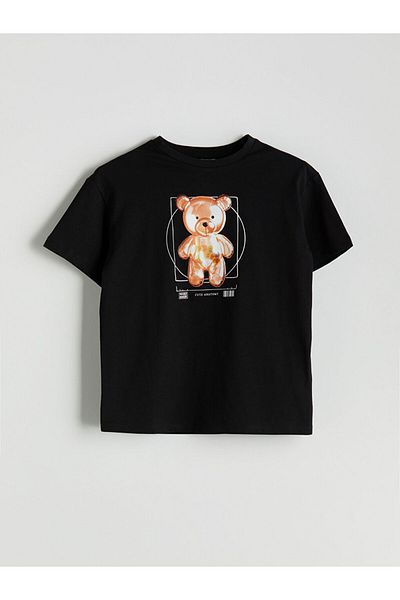 LC Waikiki Black Crew Neck Girl's T-Shirt