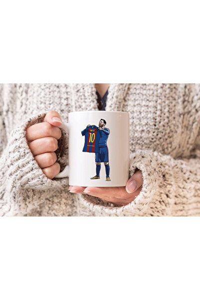 MODA كأس هدية من البورسلين مطبوع عليه لاعب كرة القدم ميسي