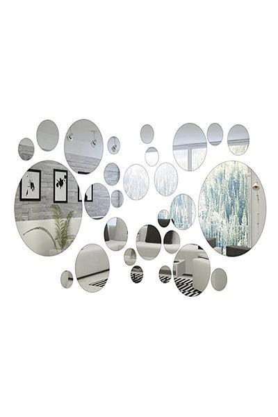 OEM Set of 32 Acrylic Glass Mirrors, Darklove, round model, waterproof, for Home Living Room